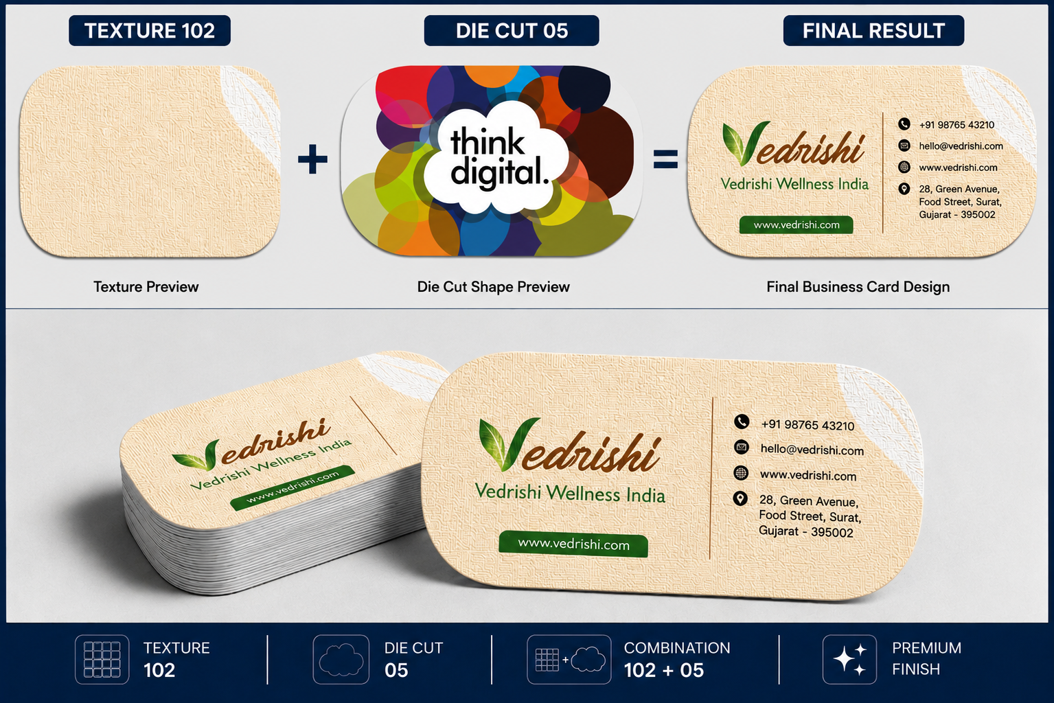 Texture Business Cards 800 GSM