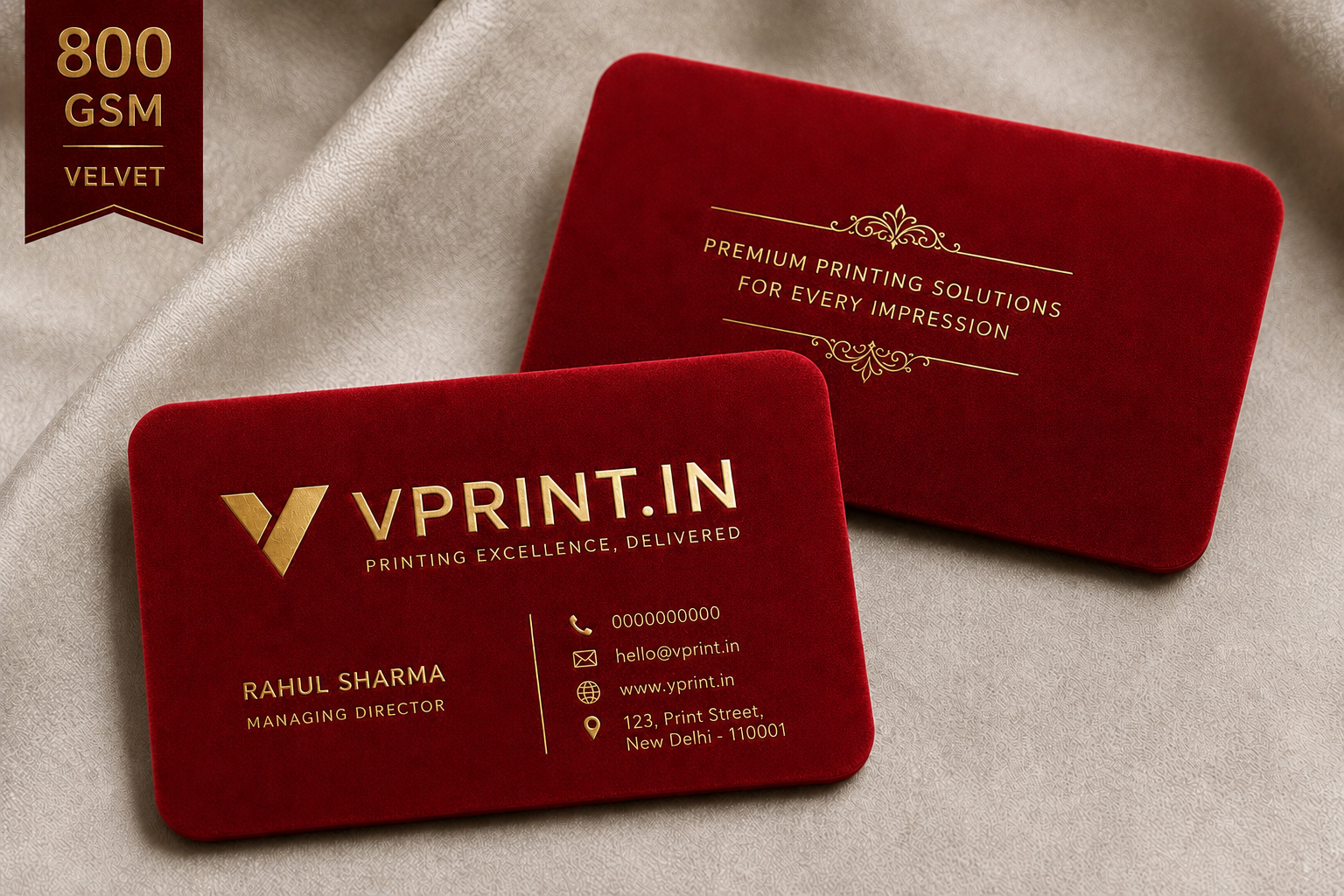 Velvet Business Cards 800 GSM