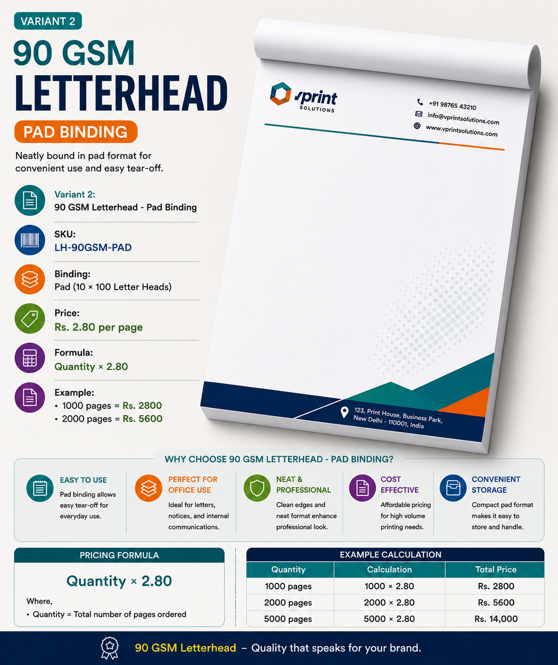 90 GSM Letterhead
