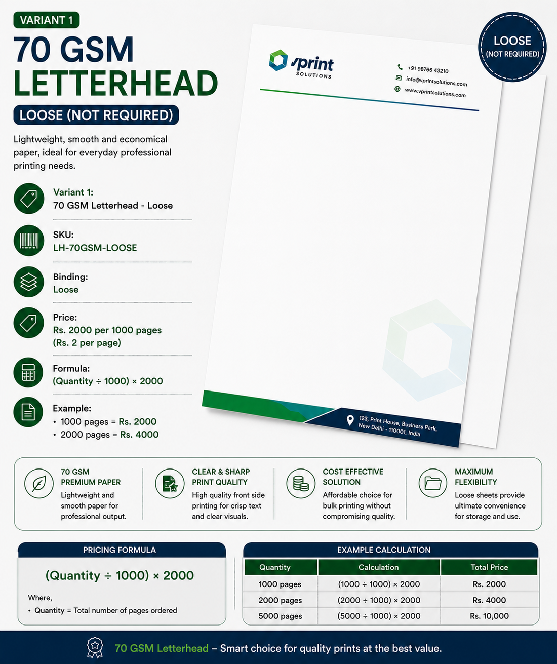70 GSM Letterhead