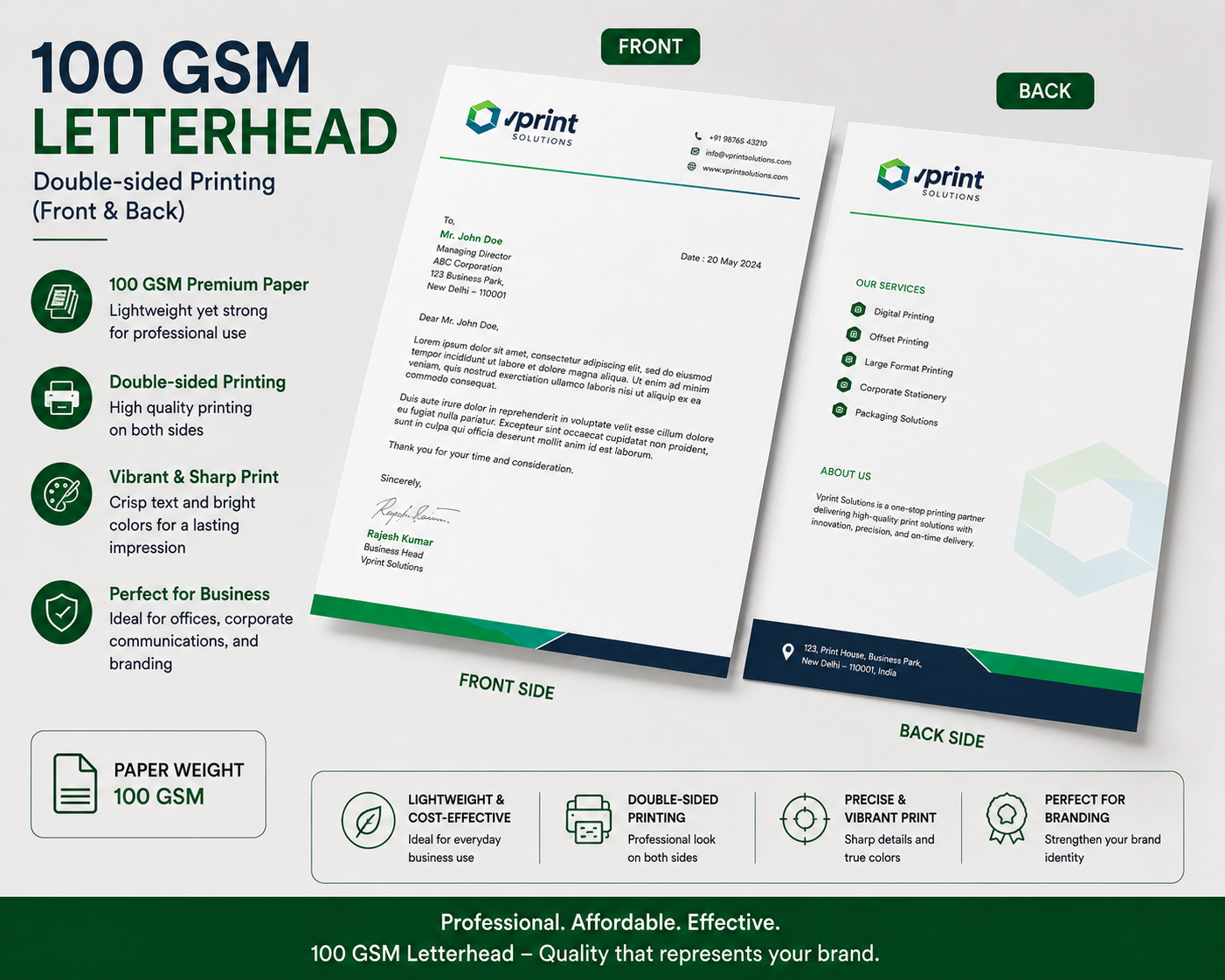 100 GSM Professional Letterhead