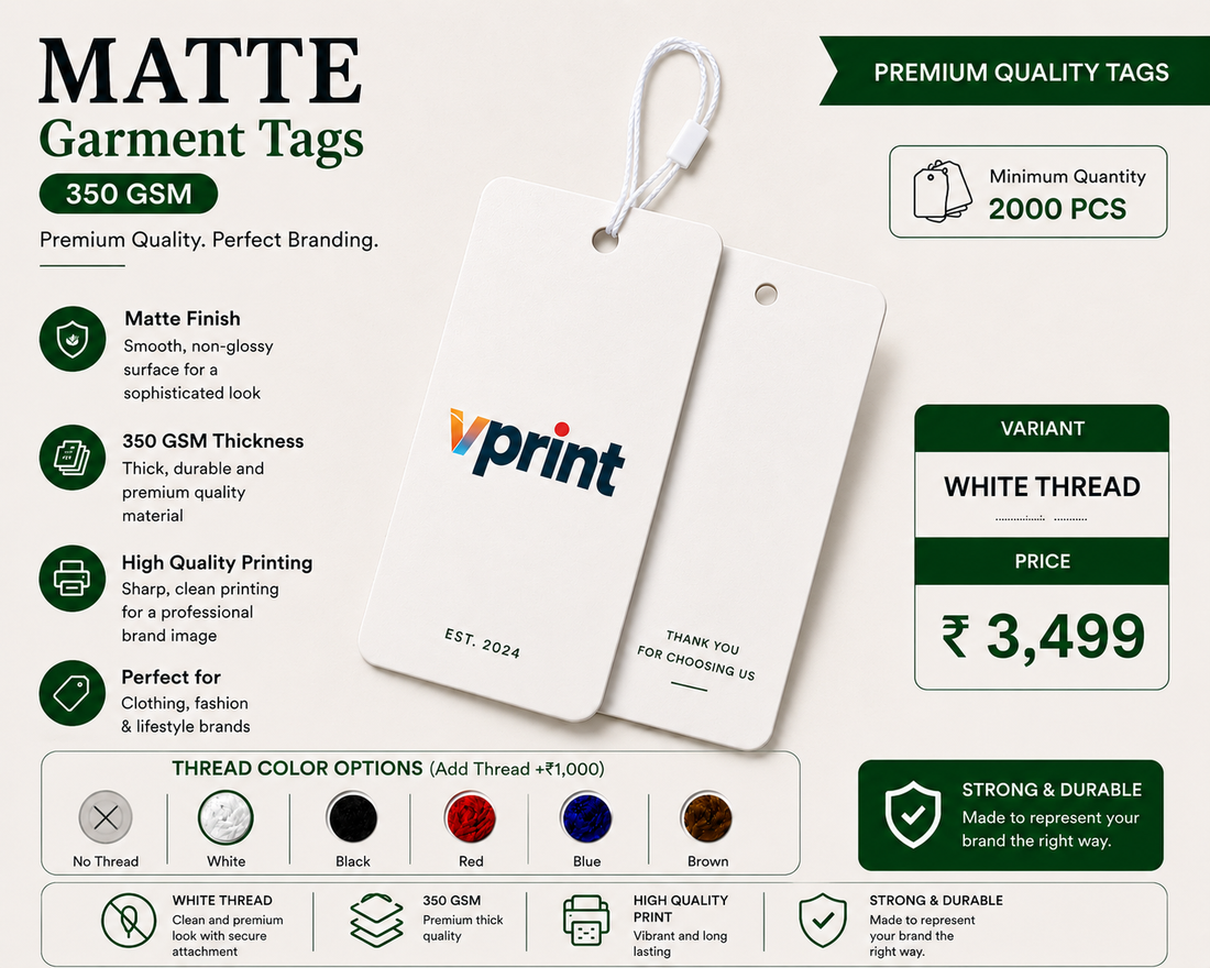 Matte Garment Tags 350 GSM