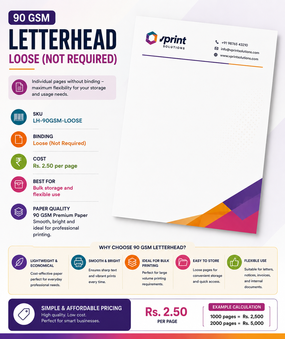 90 GSM Letterhead