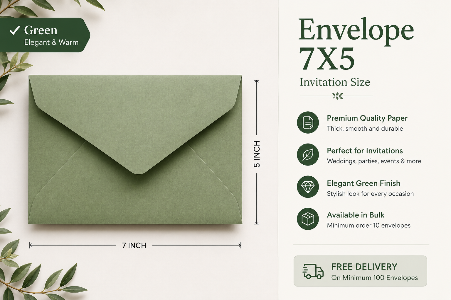 Envelope 7X5 - Invitation Size