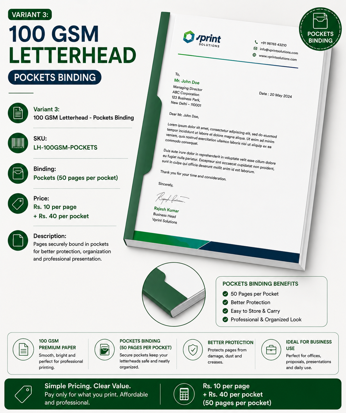 100 GSM Professional Letterhead