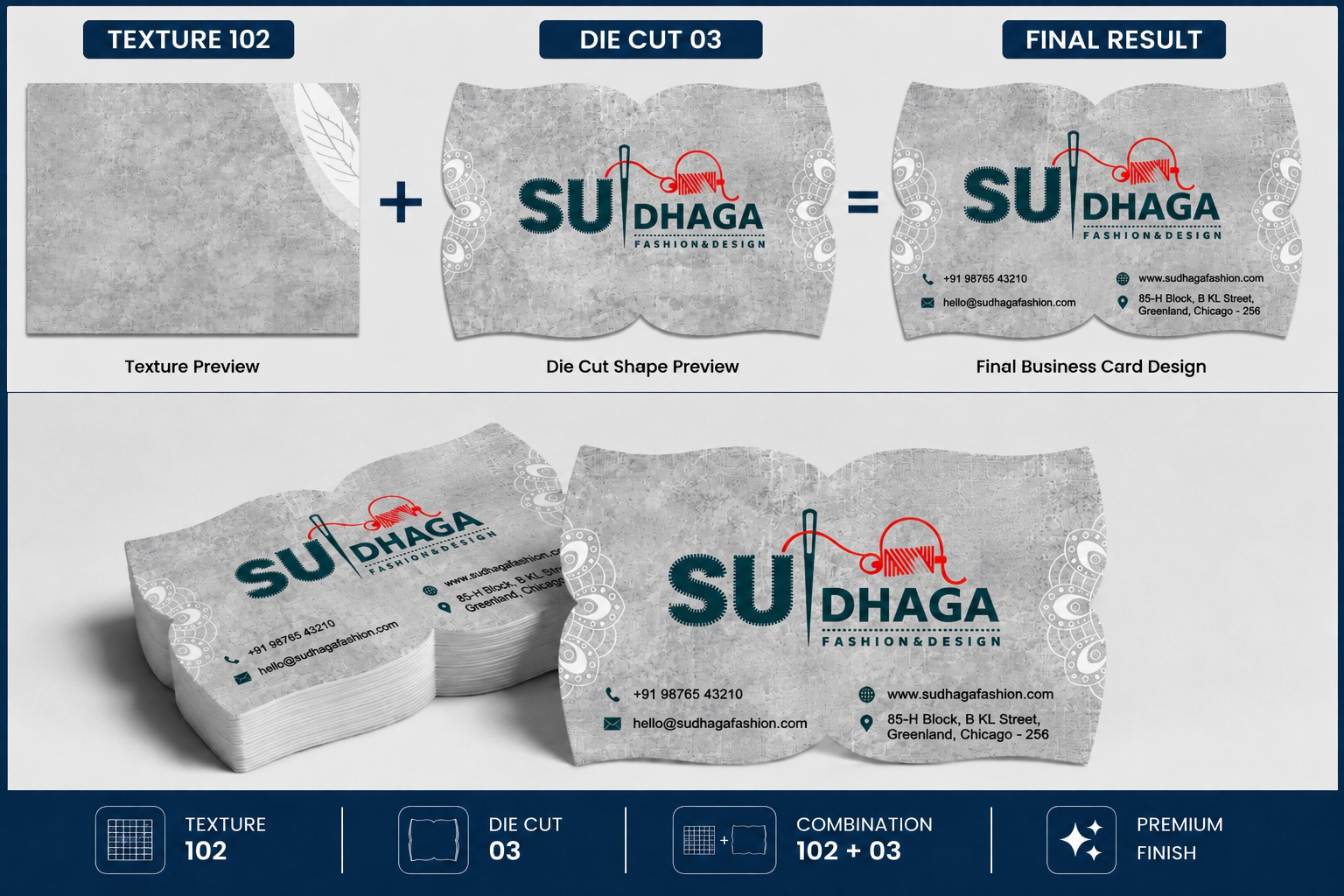 Texture Business Cards 800 GSM