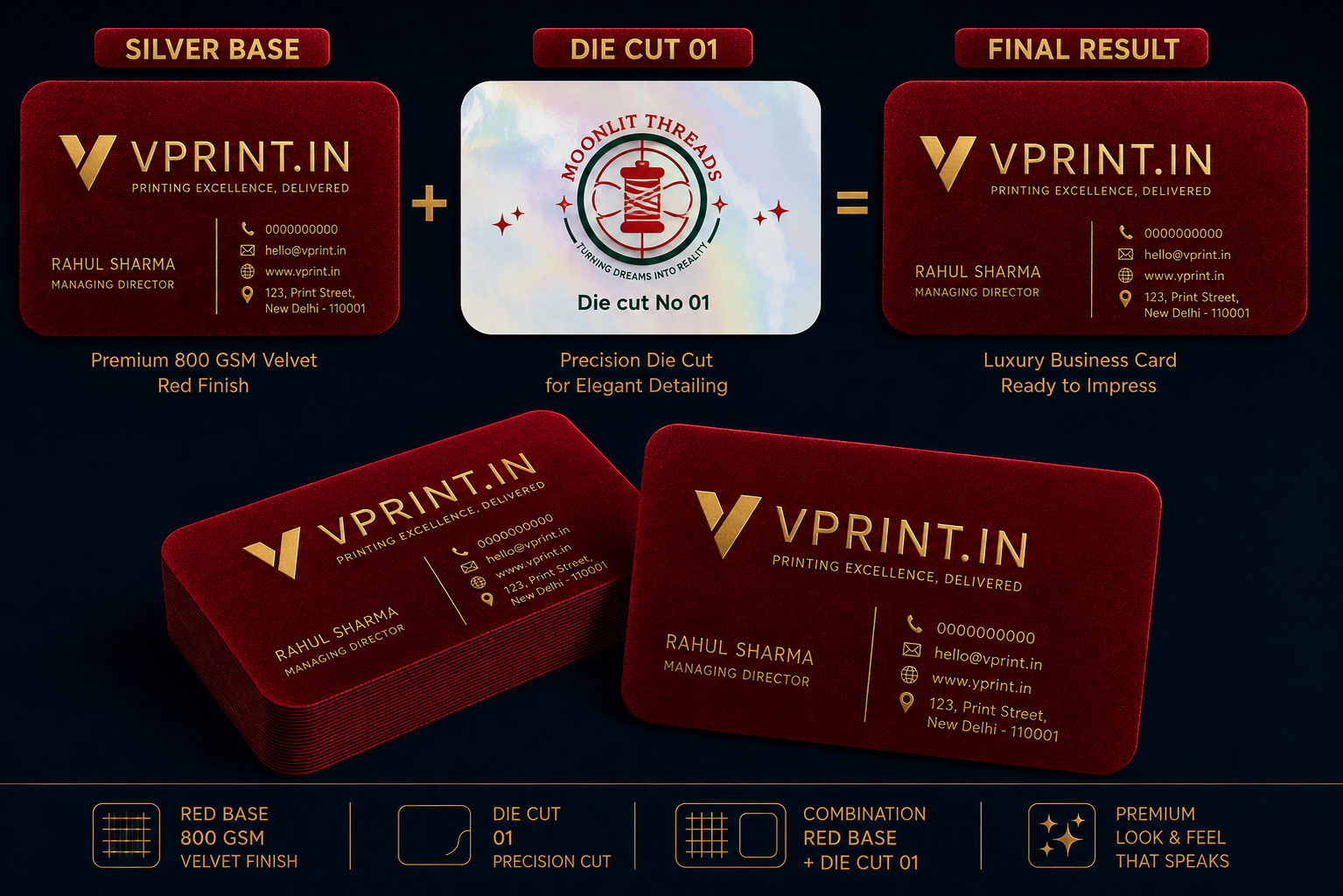 Velvet Business Cards 800 GSM