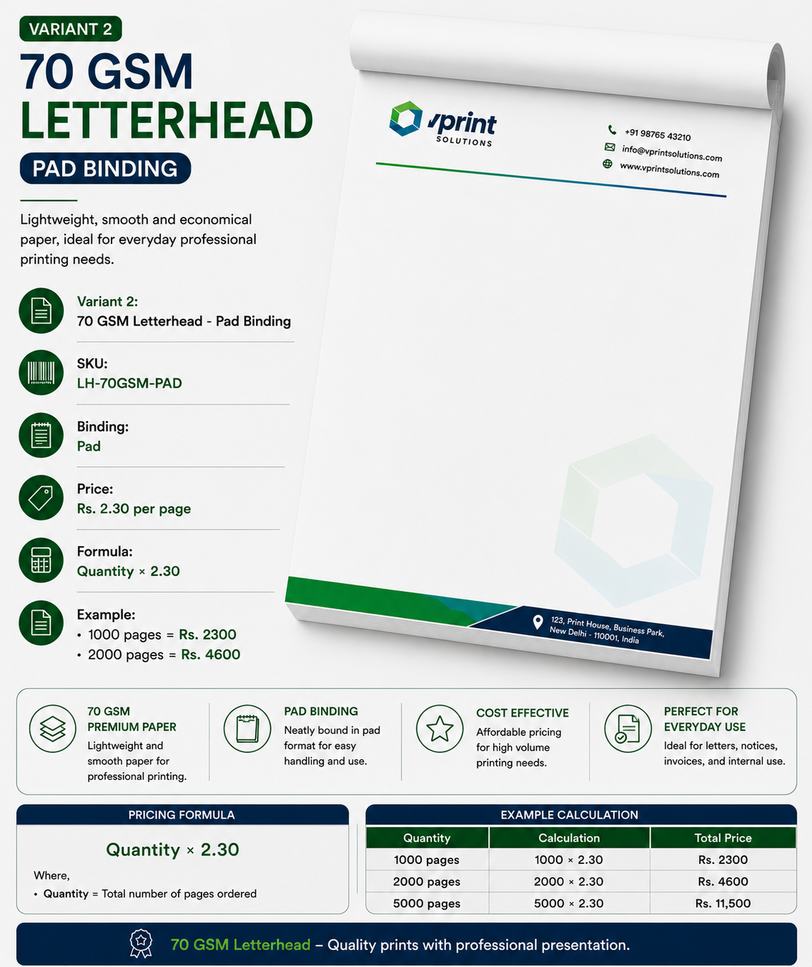70 GSM Letterhead