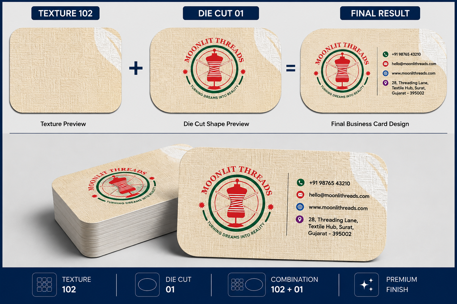 Texture Business Cards 800 GSM